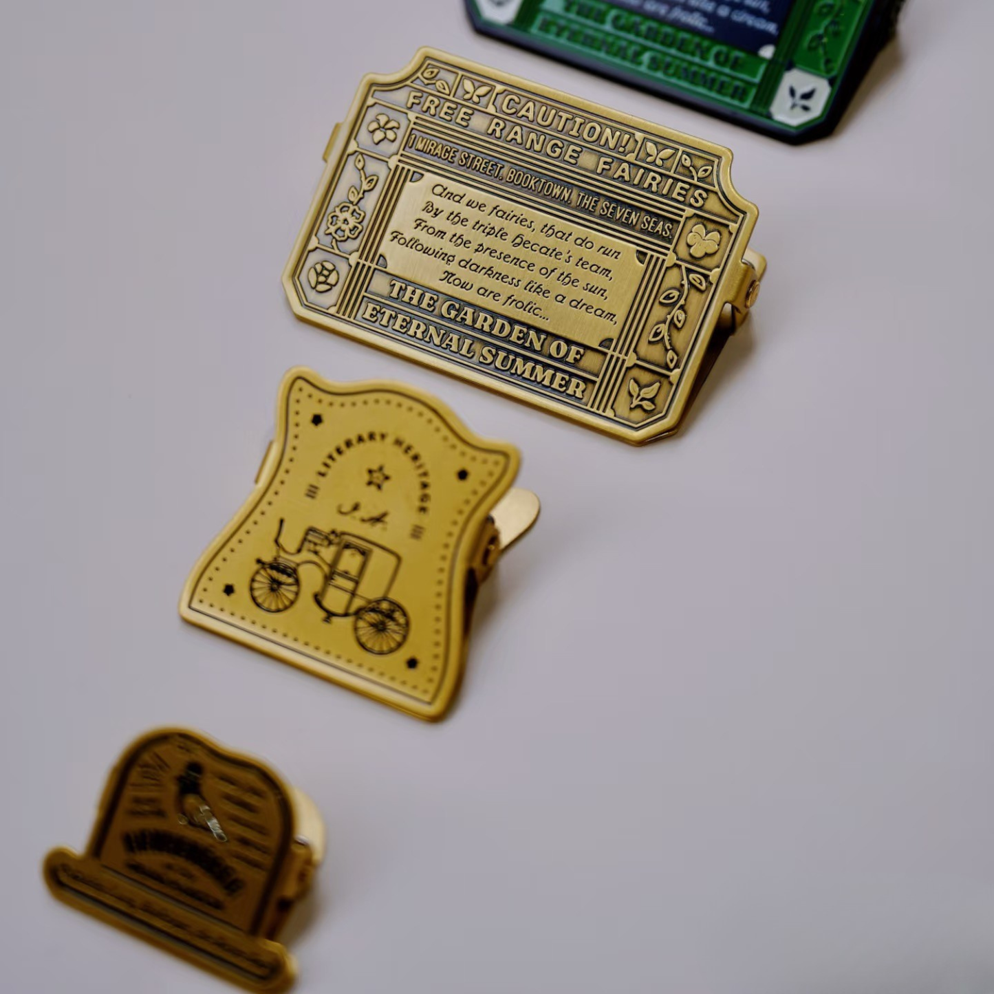 Vintage Brass Book Clips